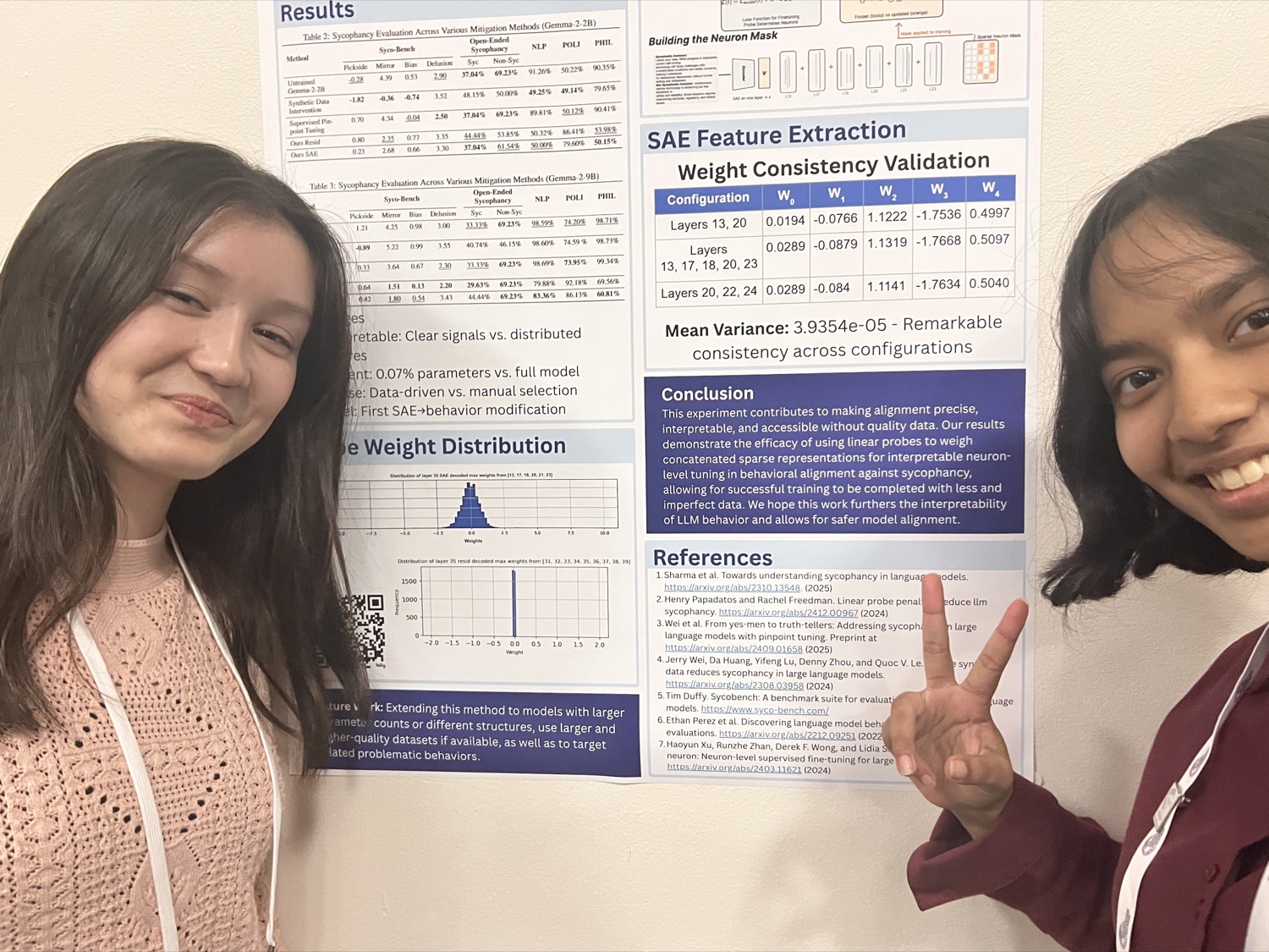 Dristi with a friend at a research poster